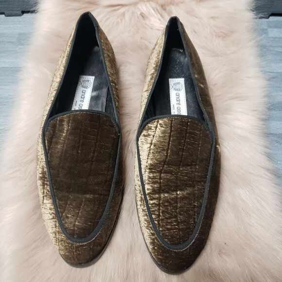 Andre Assous Golden Taupe Crushed Velvet Grosgrain - Picture 1 of 5